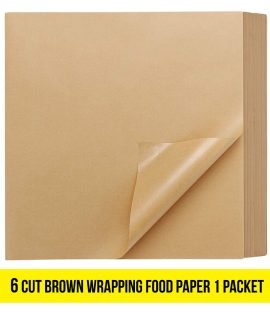 6 Cut Brown Wrapping Food Paper- 1Pack
