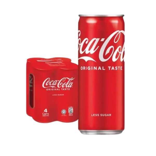 Coca Cola original (less sugar) 320ml (Pack of 4)