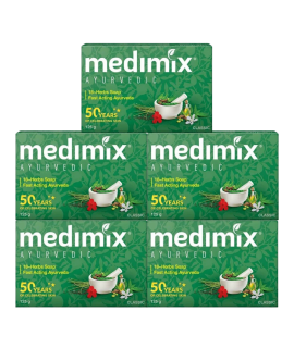 Medimix Ayurveda 18 Herbs Bar Soap 125g (Pack of 5)