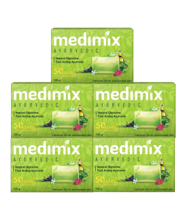 Medimix Ayurveda Natural Glycerine Bar Soap 125g (Pack of 5)