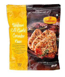 Haldiram Tandoori Chilli Garlic Coriander Naan (Frozen) 400g