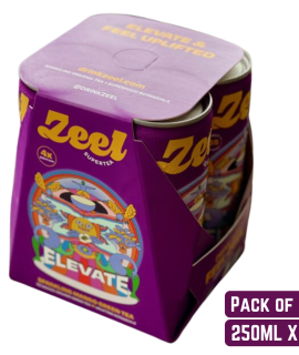Zeel Supertea Elevate – Sparkling Mango Green Tea (250ml) pack of 4