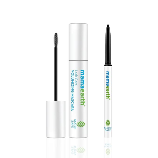 Mamaearth Charcoal Black Long Stay Kajal + Mamaearth Lash Care Volumizing Mascara - 13 g