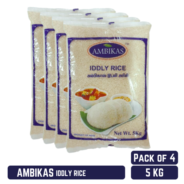 Ambikas Parbolied Iddly Idly Idli Rice 5kg PACK OF 4