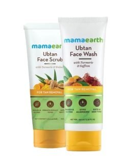 Combo Mamaearth Ubtan Face Wash 100ml + Face Scrub 100ml