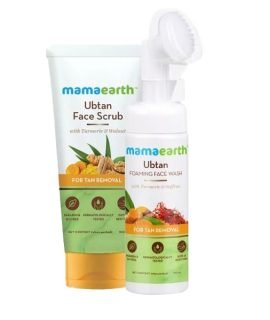 Mamaearth Ubtan Face Wash for Tan Removal 100ml + Mamaearth Ubtan Face Scrub Turmeric & Walnut 100g