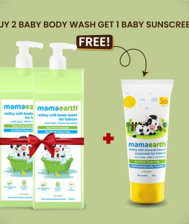 Mamaearth Milky Soft Body Wash For Babies 400ml (Buy 2 Get 1 Free)