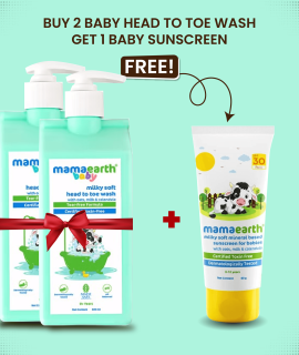 Mamaearth Milky Soft Head To Toe Wash 400ml (Buy 2 Get 1 Free)