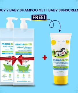 Mamaearth Milky Soft Shampoo For Babies 400ml (Buy 2 Get 1 Free)
